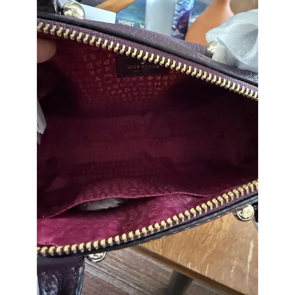 Kate Spade Charles Street Mini Brantley Leather Bag Wallet Purple Soft Aubergine
